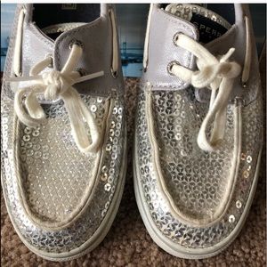 Sperry Silver Sequin Flats